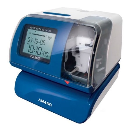 Amano Electronic Time Clock, Blue/White,